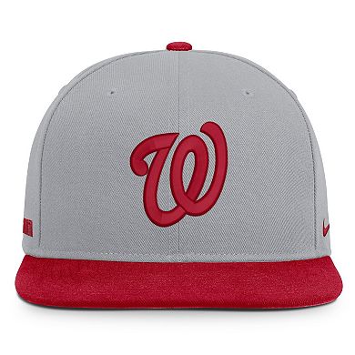 Men's Nike Gray/Red Washington Nationals Primetime Pro Dri-FIT Snapback Hat