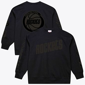Men's Mitchell & Ness Black Houston Rockets Phantom Fleece Sweatshirt