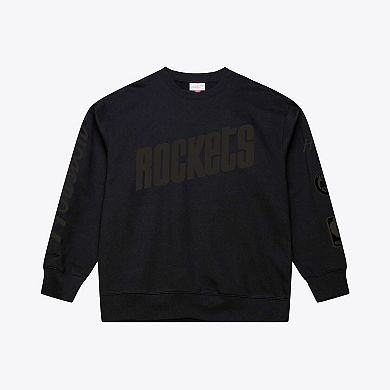 Men's Mitchell & Ness Black Houston Rockets Phantom Fleece Sweatshirt