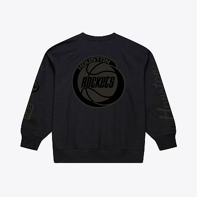 Men's Mitchell & Ness Black Houston Rockets Phantom Fleece Sweatshirt