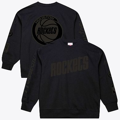 Men's Mitchell & Ness Black Houston Rockets Phantom Fleece Sweatshirt