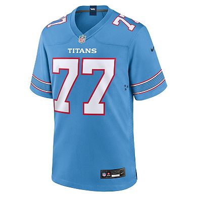 Men's Nike Peter Skoronski Light Blue Tennessee Titans Game Jersey