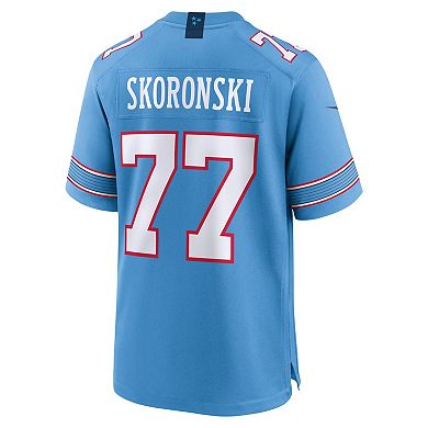 Men's Nike Peter Skoronski Light Blue Tennessee Titans Game Jersey