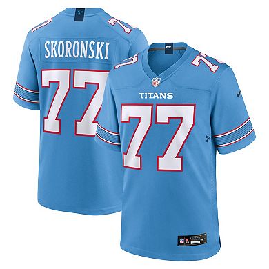 Men's Nike Peter Skoronski Light Blue Tennessee Titans Game Jersey