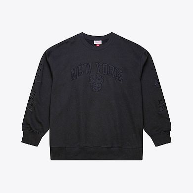 Men's Mitchell & Ness Black New York Knicks Phantom Fleece Sweatshirt
