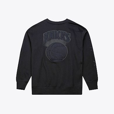 Men's Mitchell & Ness Black New York Knicks Phantom Fleece Sweatshirt