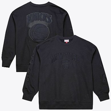 Men's Mitchell & Ness Black New York Knicks Phantom Fleece Sweatshirt