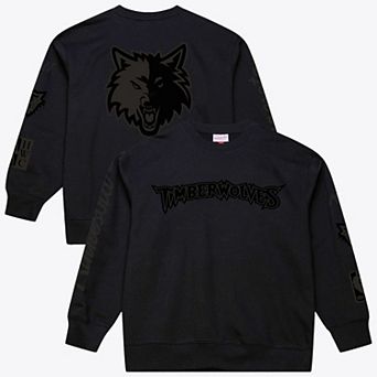 Men's Mitchell & Ness Black Minnesota Timberwolves Phantom Fleece Sweatshirt
