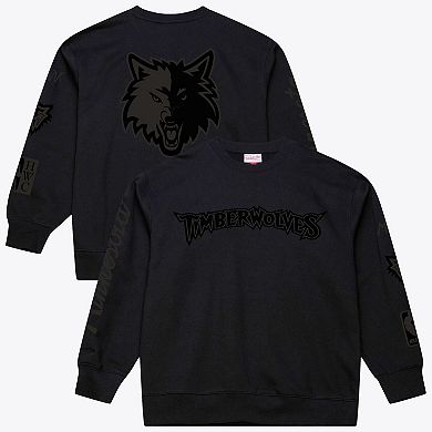 Men's Mitchell & Ness Black Minnesota Timberwolves Phantom Fleece Sweatshirt
