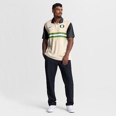 Men's Nike Natural/Black Oregon Ducks Vapor Primary Logo Dri-FIT Polo