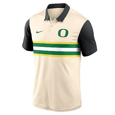 Men's Nike Natural/Black Oregon Ducks Vapor Primary Logo Dri-FIT Polo
