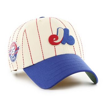 Men's '47 x Rawlings Natural/Royal Montreal Expos Pinstripe Clean Up Adjustable Hat