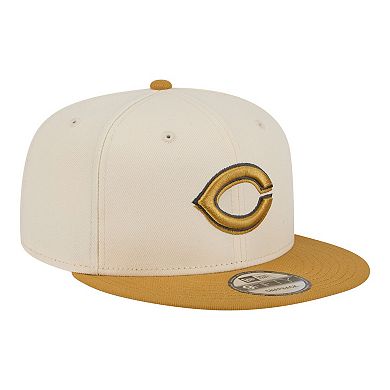 Men's New Era Light Beige/Khaki Cincinnati Reds 2-Tone Color Pack 9FIFTY Snapback Hat