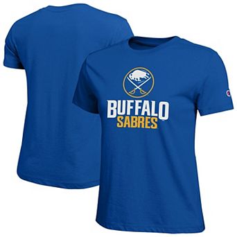 Women's Champion Royal Buffalo Sabres Wordmark Lockup T-Shirt