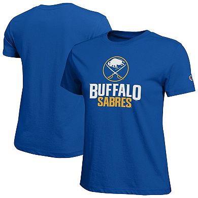 Women's Champion Royal Buffalo Sabres Wordmark Lockup T-Shirt