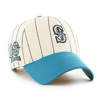 Men's '47 x Rawlings Natural/Teal Seattle Mariners Pinstripe Clean Up Adjustable Hat