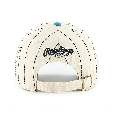 Men's '47 x Rawlings Natural/Teal Seattle Mariners Pinstripe Clean Up Adjustable Hat
