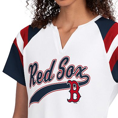 Women's Starter White Boston Red Sox Game On Notch Neck T-Shirt