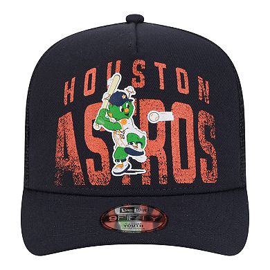Youth New Era Navy Houston Astros Logo Fade A-Frame 9FIFTY Snapback Hat