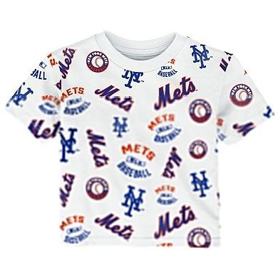 Toddler Outerstuff White New York Mets Run Down T-Shirt