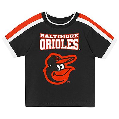 Toddler Outerstuff Black Baltimore Orioles Ground Ball T-Shirt & Shorts Set