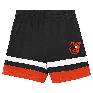 Toddler Outerstuff Black Baltimore Orioles Ground Ball T-Shirt & Shorts Set