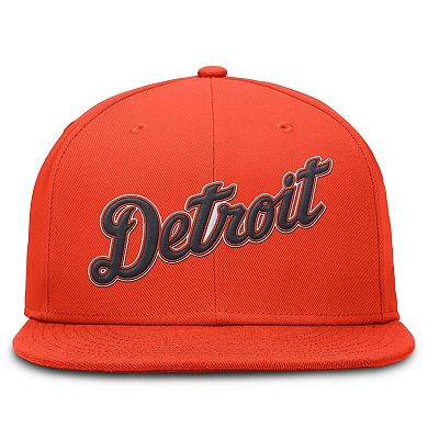 Men's Nike Orange Detroit Tigers Wordmark Dri-FIT Round Bill True Fitted Hat