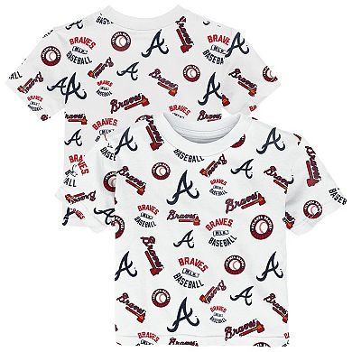Toddler Outerstuff White Atlanta Braves Run Down T-Shirt