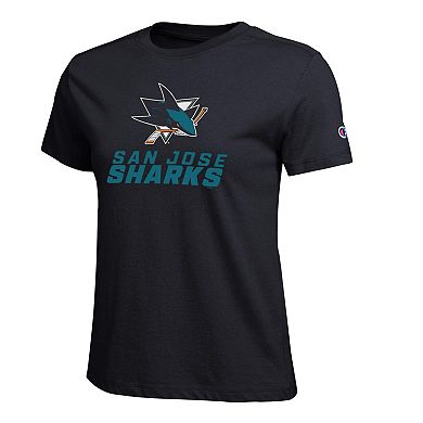 Women's Champion Black San Jose Sharks Wordmark Lockup T-Shirt