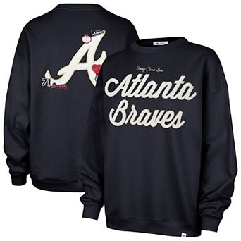 Women's '47 x Stoney Clover Lane Navy Atlanta Braves Oversized Sweatshirt