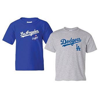 Youth Soft as a Grape Royal/Gray Los Angeles Dodgers Cooperstown 2-Pack T-Shirt Set
