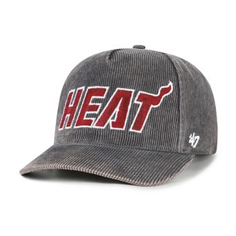 Men's '47 Charcoal Miami Heat Reclaim Snow Wash Corduroy Adjustable Hitch Hat