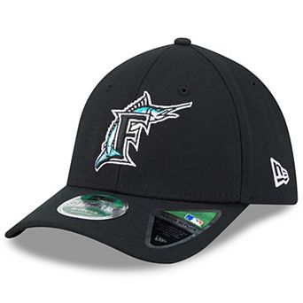 Men's New Era Black Florida Marlins Player Replica 39THIRTY M-Crown Flex Hat