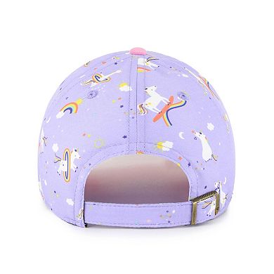 Girls Youth '47 Lavender Miami Marlins Unicorn Clean Up Adjustable Hat