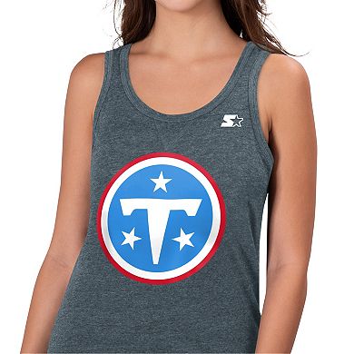 Women's Starter Heather Gray Tennessee Titans Playoff Tri-Blend Tank Top