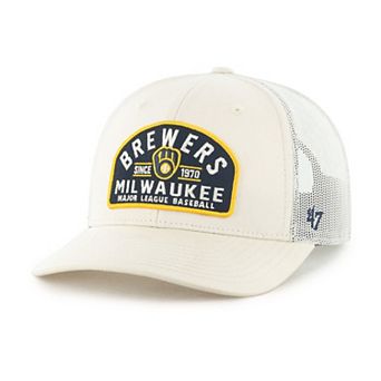 Men's '47 Cream Milwaukee Brewers Leland Adjustable Trucker Hat