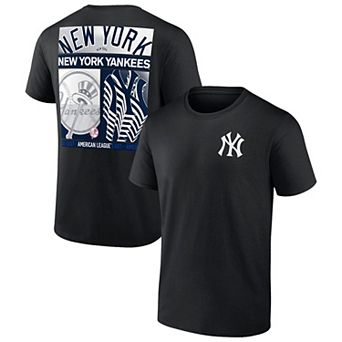 Men's Profile Black New York Yankees Big & Tall Two-Sided Graphic T-Shirt