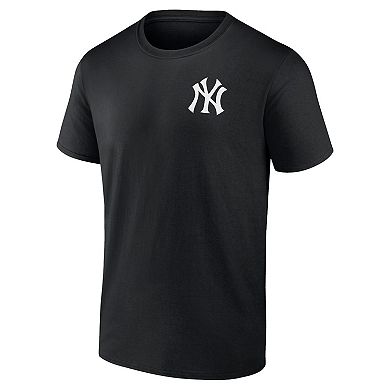 Men's Profile Black New York Yankees Big & Tall Two-Sided Graphic T-Shirt