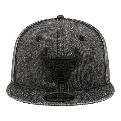Men's New Era Black Chicago Bulls Washed Tonal 9FIFTY Snapback Hat