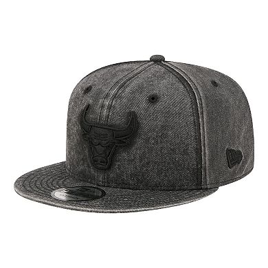 Men's New Era Black Chicago Bulls Washed Tonal 9FIFTY Snapback Hat
