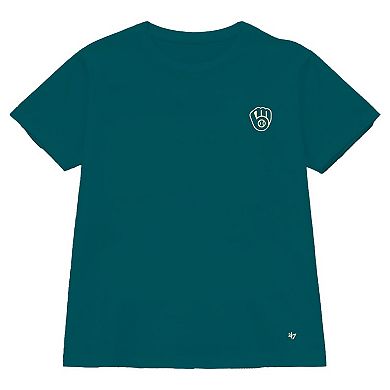 Women's '47 Teal Milwaukee Brewers Plus Size Leon City Cropped T-Shirt