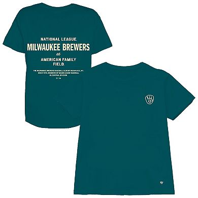 Women's '47 Teal Milwaukee Brewers Plus Size Leon City Cropped T-Shirt