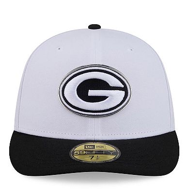 Men's New Era White/Black Green Bay Packers 2026 NFL Draft Pre-Curved 59FIFTY Fitted Hat