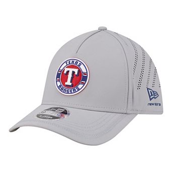 Men's New Era Gray Texas Rangers Patch 39THIRTY A-Frame M-Crown Perforated Flex Hat