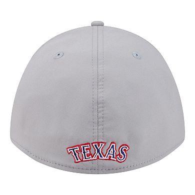 Men's New Era Gray Texas Rangers Patch 39THIRTY A-Frame M-Crown Perforated Flex Hat