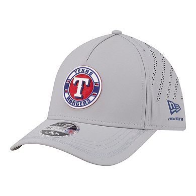 Men's New Era Gray Texas Rangers Patch 39THIRTY A-Frame M-Crown Perforated Flex Hat