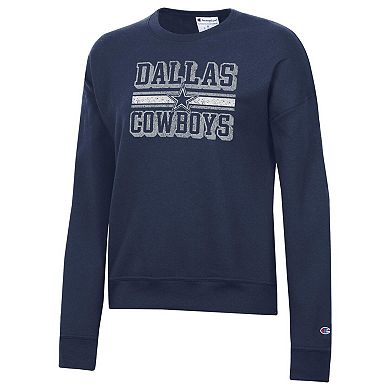 Women's Champion Navy Dallas Cowboys Powerblend Fleece Sweatshirt