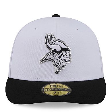 Men's New Era White/Black Minnesota Vikings 2026 NFL Draft Pre-Curved 59FIFTY Fitted Hat