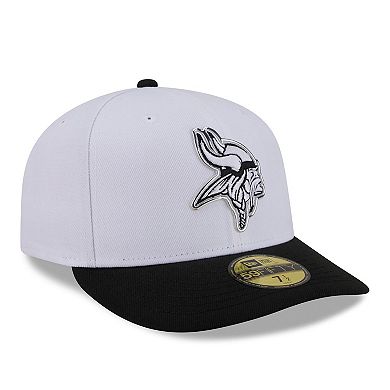 Men's New Era White/Black Minnesota Vikings 2026 NFL Draft Pre-Curved 59FIFTY Fitted Hat