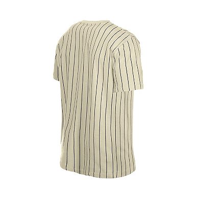 Men's New Era Cream Baltimore Orioles Throwback Meshback Pinstripe T-Shirt